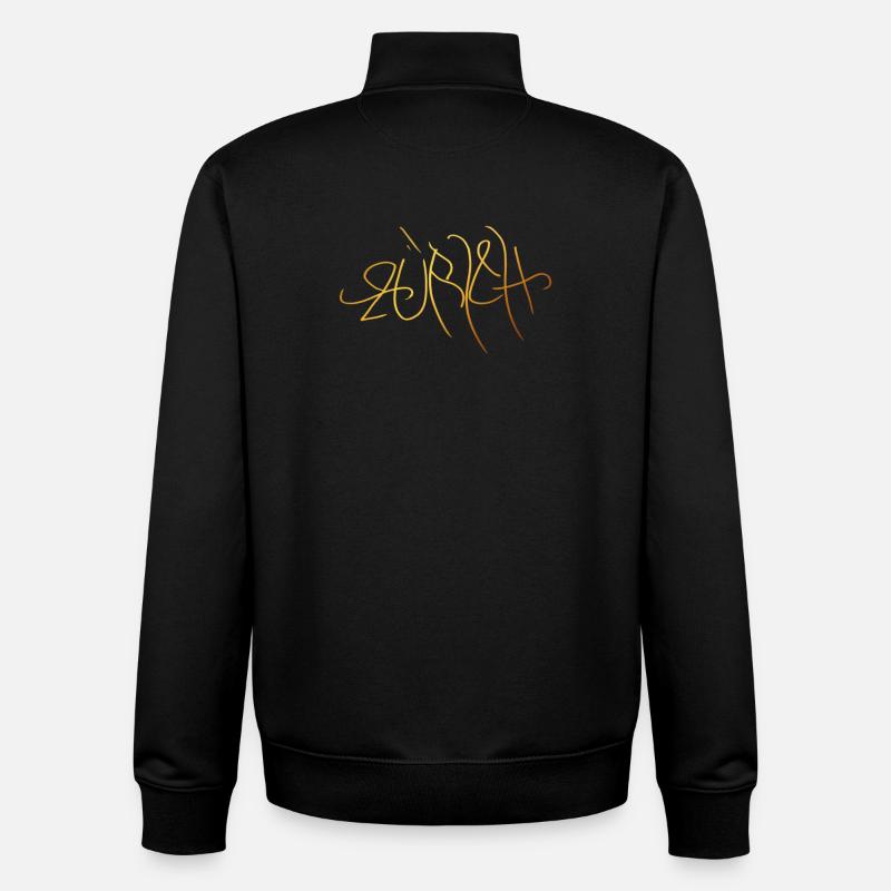 Souvenir élégant de Zurich - Sweat zippé unisexe en coton bio Stanley/Stella - noir