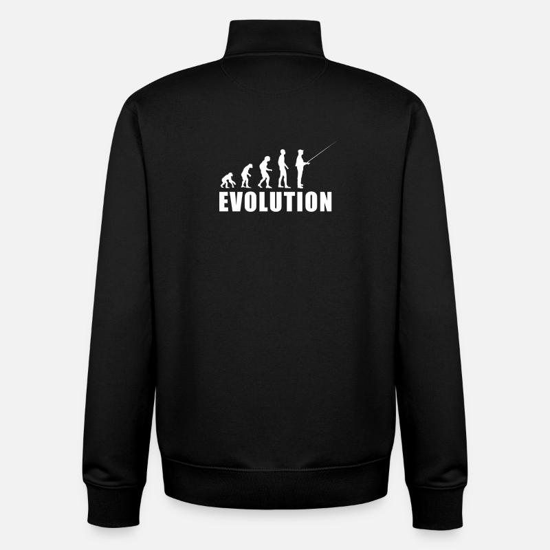 EVOLUTION fisherman angler gift - Unisex Organic Zip Sweatshirt by Stanley/Stella - black