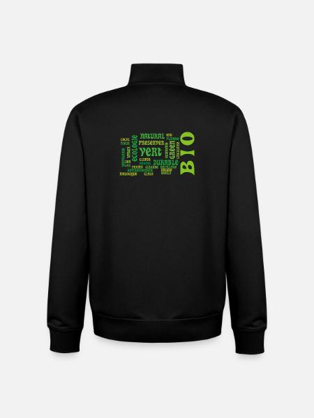 Bio and Ecology: green cloud of keywords - Unisex Organic Zip Sweatshirt by Stanley/Stella - black