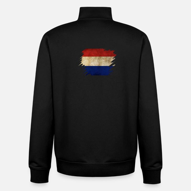 Grunge Holländisches Flaggendesign - Unisex Organic Zip Sweatshirt von Stanley/Stella - Schwarz