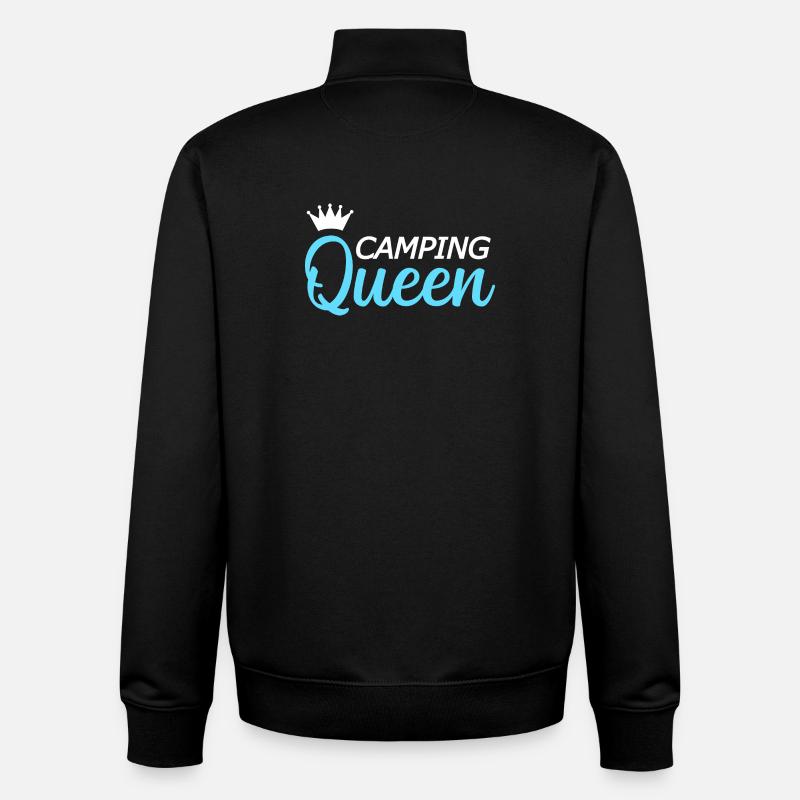 Camping Campen - Sweat zippé unisexe en coton bio Stanley/Stella - noir