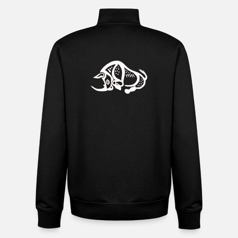 Prähistorisches Nashorn - Weiß - Unisex Organic Zip Sweatshirt von Stanley/Stella - Schwarz