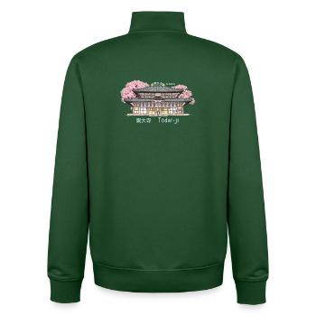 Nara Todai-ji, World Heritage, Temple in Japan Drawing - Unisex Organic Zip Sweatshirt by Stanley/Stella - bottle green - Back - AI Model Male 185 dark (185cm)