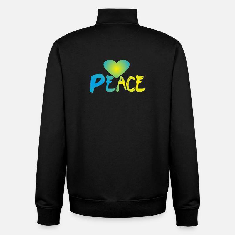 Peace Herz Frieden Friedenszeichen - Unisex Organic Zip Sweatshirt von Stanley/Stella - Schwarz