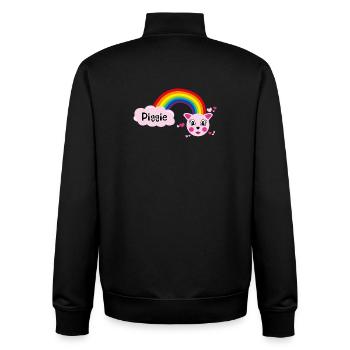 Piggie mimi by Helfspawn - Unisex Organic Zip Sweatshirt by Stanley/Stella - black - Back - AI Model Male 185 light (185cm)