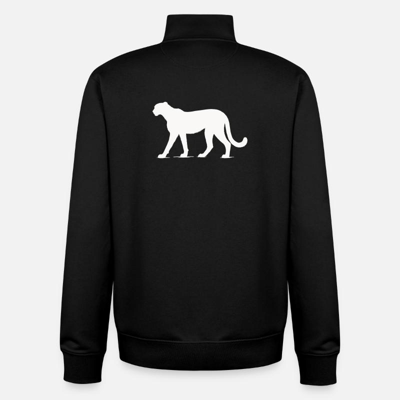 Guépard - Sweat zippé unisexe en coton bio Stanley/Stella - noir