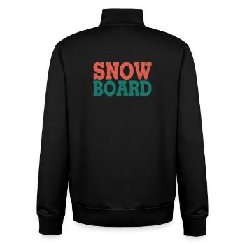 Planche à neige - Sweat zippé unisexe en coton bio Stanley/Stella - noir - Dos - AI Model Male 185 light (185cm)