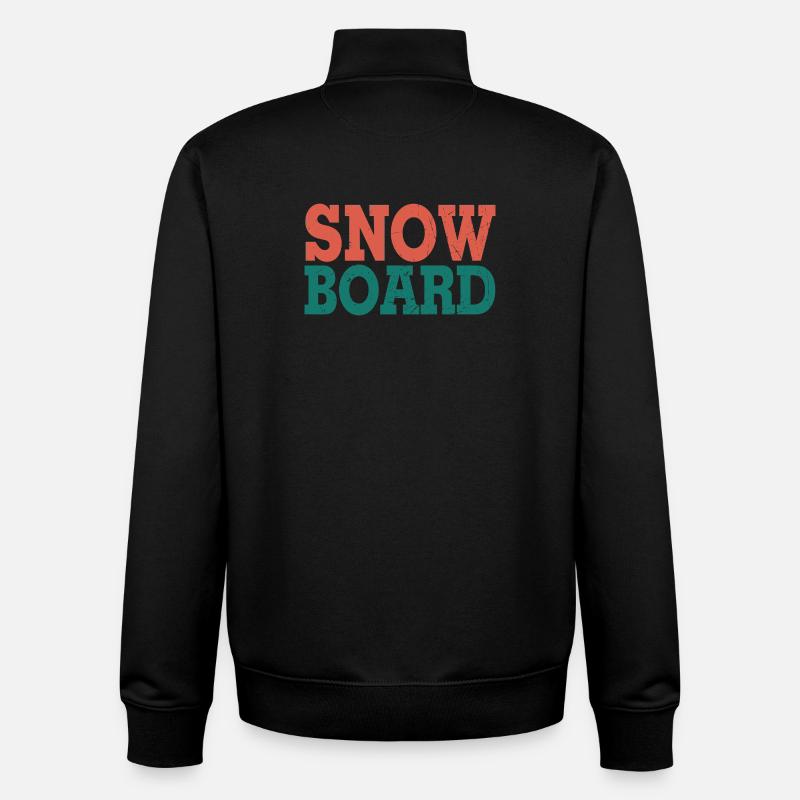 Planche à neige - Sweat zippé unisexe en coton bio Stanley/Stella - noir
