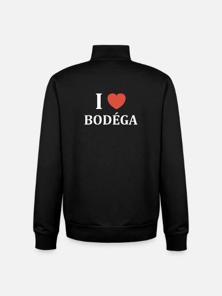 I Love Bodega Logo Tee - Unisex Organic Zip Sweatshirt by Stanley/Stella - black