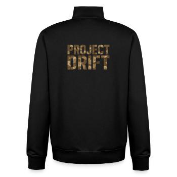 Déclaration de réglage du Camouflage du Projet Drift - Sweat zippé unisexe en coton bio Stanley/Stella - noir - Dos - AI Model Male 185 light (185cm)