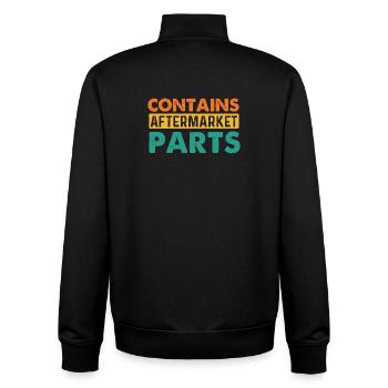 Contains Aftermarket Parts Surgery Recovery - Unisex Organic Zip Sweatshirt by Stanley/Stella - black - Back - AI Model Male 185 light (185cm)