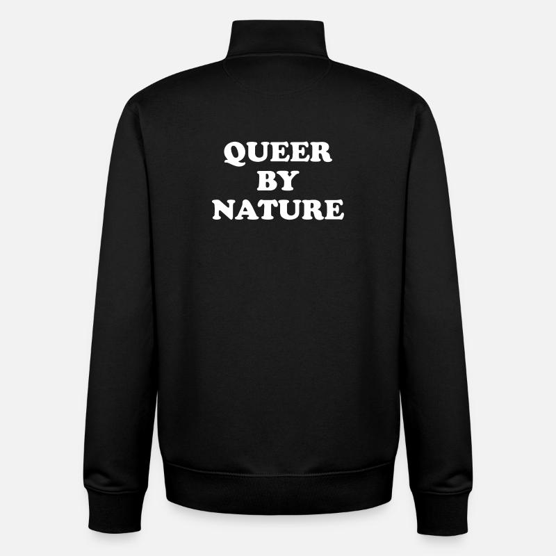 Queer par nature - Sweat zippé unisexe en coton bio Stanley/Stella - noir