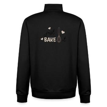Just Bake It Funny Baking Lover Kitchen Tee - Unisex Organic Zip Sweatshirt by Stanley/Stella - black - Back - AI Model Male 185 light (185cm)