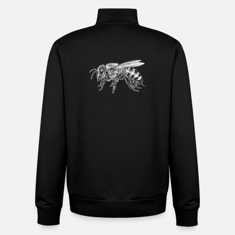 abeille - Sweat zippé unisexe en coton bio Stanley/Stella - noir