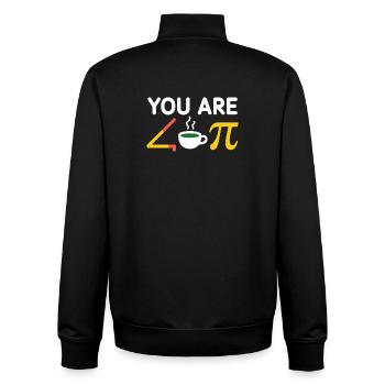 You're acute tea Pi coffee a cutie pie - Unisex Organic Zip Sweatshirt by Stanley/Stella - black - Back - AI Model Male 185 light (185cm)