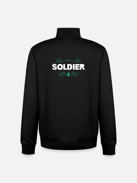 Soldier Ornament Lettering - Unisex Organic Zip Sweatshirt by Stanley/Stella - black
