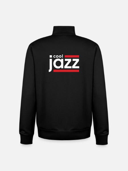 Cool Jazz Logo with Red Bars - Unisex Organic Zip Sweatshirt by Stanley/Stella - black