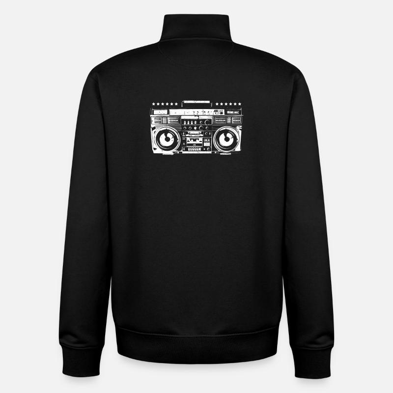 Ghettoblaster - ghetto blaster - Sweat zippé unisexe en coton bio Stanley/Stella - noir