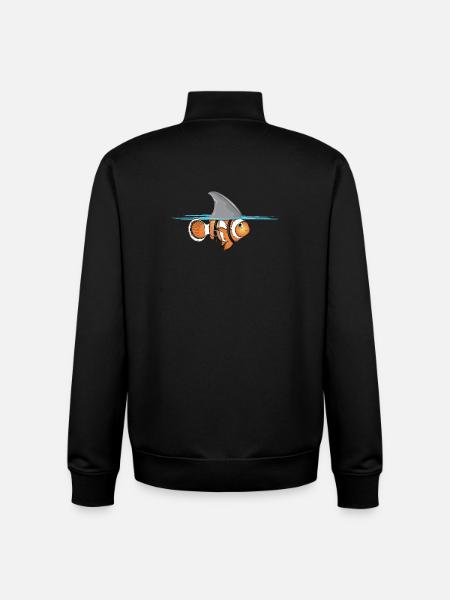 Clownfish with shark fin costume - Unisex Organic Zip Sweatshirt by Stanley/Stella - black
