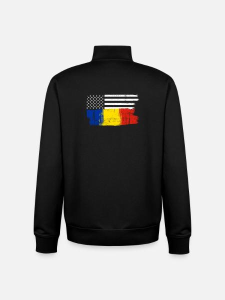 Flag Brush Fusion - Unisex Organic Zip Sweatshirt by Stanley/Stella - black