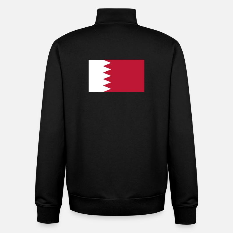 Drapeau du Qatar - Sweat zippé unisexe en coton bio Stanley/Stella - noir