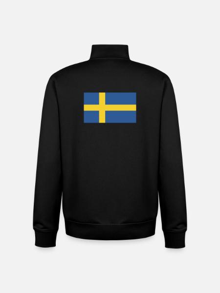 Drapeau suédois - Sweat zippé unisexe en coton bio Stanley/Stella - noir