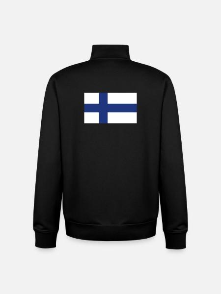Finland National Flag - Unisex Organic Zip Sweatshirt by Stanley/Stella - black