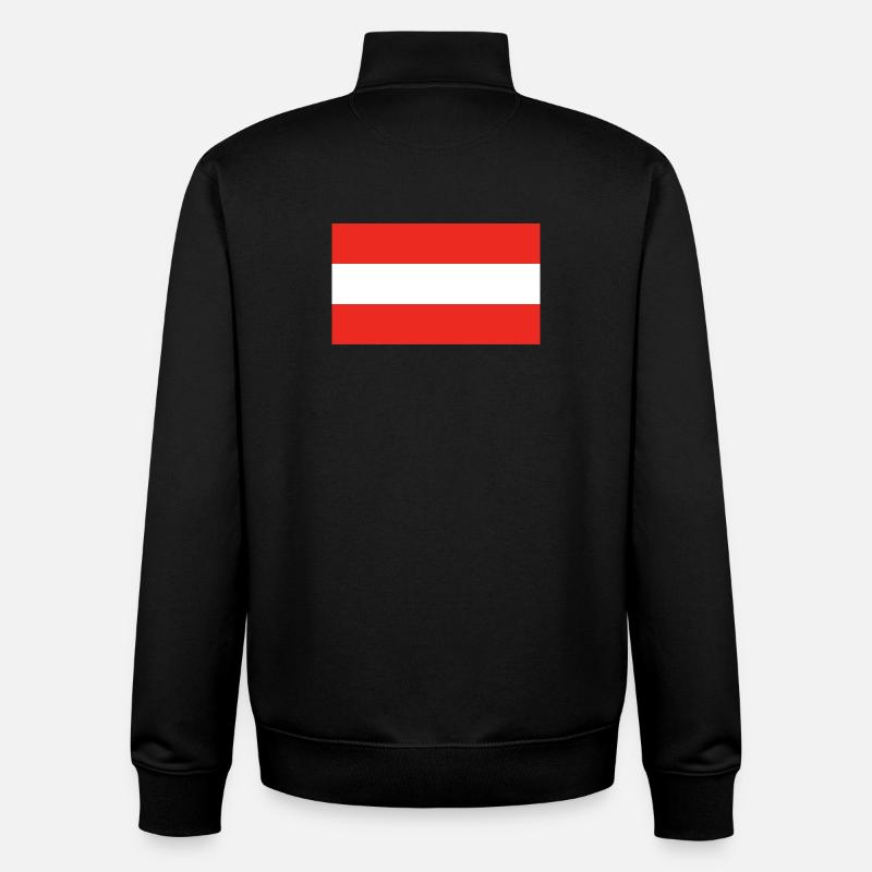 Drapeau national de l’Autriche - Sweat zippé unisexe en coton bio Stanley/Stella - noir
