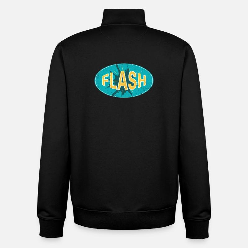 FLASH EMBLEM - Sweat zippé unisexe en coton bio Stanley/Stella - noir