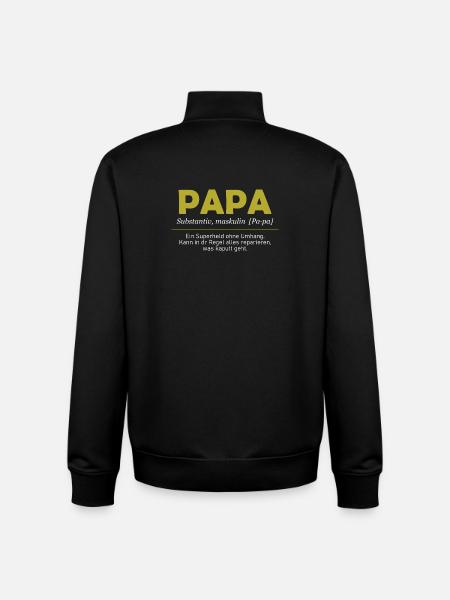 Papa Superheld Definition - Unisex Organic Zip Sweatshirt von Stanley/Stella - Schwarz