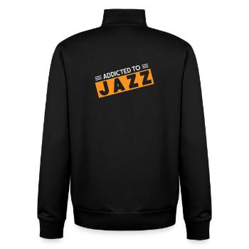 Süchtig nach Jazz - Unisex Organic Zip Sweatshirt von Stanley/Stella - Schwarz - Hinten - AI Model Male 185 light (185cm)