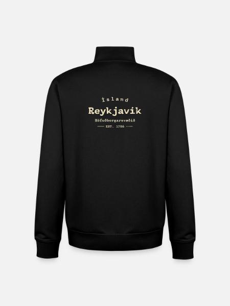 Reykjavik Iceland - Unisex Organic Zip Sweatshirt by Stanley/Stella - black