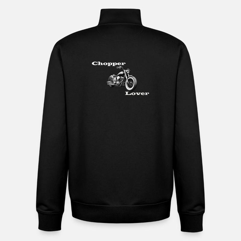 Chopper Lover blanc - Sweat zippé unisexe en coton bio Stanley/Stella - noir