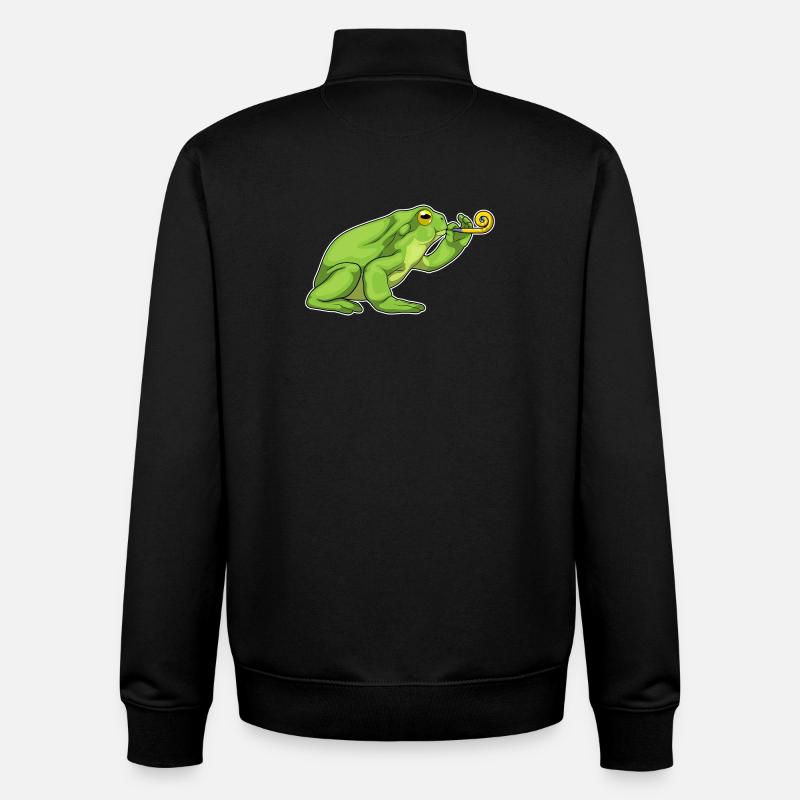 Frog Birthday Toad - Unisex Organic Zip Sweatshirt by Stanley/Stella - black