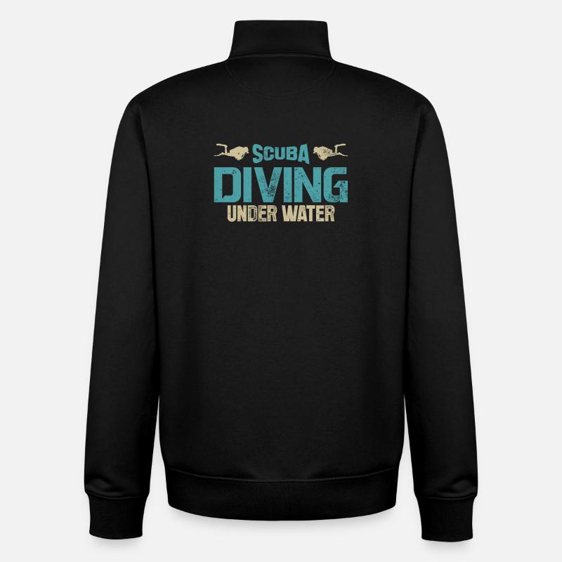Thème de la plongée sous-marine - Sweat zippé unisexe en coton bio Stanley/Stella - noir