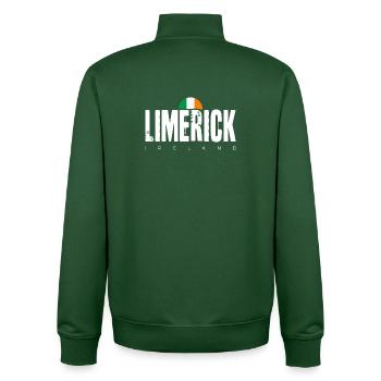 Design details required - Unisex Organic Zip Sweatshirt by Stanley/Stella - bottle green - Back - AI Model Male 185 dark (185cm)