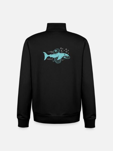 Donut und Hai - Unisex Organic Zip Sweatshirt von Stanley/Stella - Schwarz