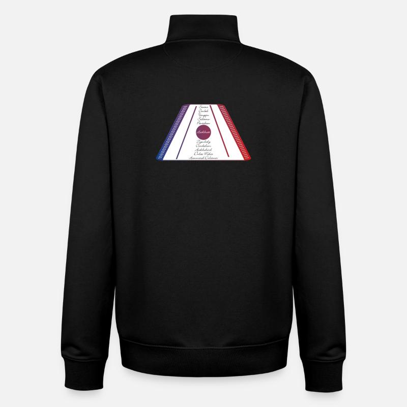 Hackbrett blau rot - Unisex Organic Zip Sweatshirt von Stanley/Stella - Schwarz