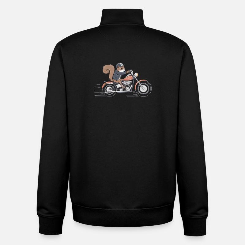 Cavalier d’écureuil à vélo - Sweat zippé unisexe en coton bio Stanley/Stella - noir