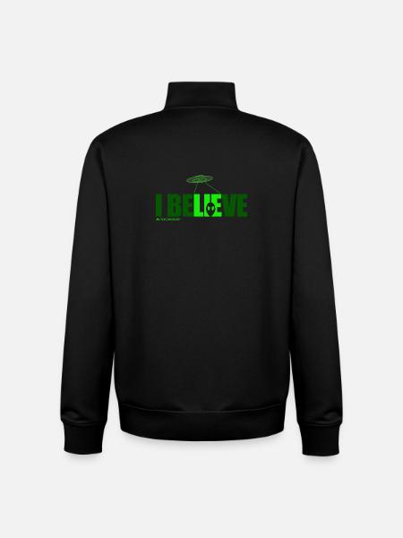 i believe - Unisex Organic Zip Sweatshirt by Stanley/Stella - black