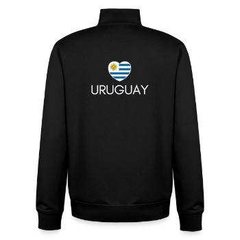 Herz mit uruguayischer Flagge, ich liebe Uruguay - Unisex Organic Zip Sweatshirt von Stanley/Stella - Schwarz - Hinten - AI Model Male 185 light (185cm)