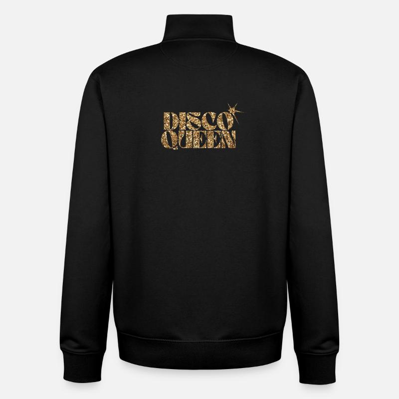 Disco Queen Glitter Text Design - Unisex Organic Zip Sweatshirt by Stanley/Stella - black