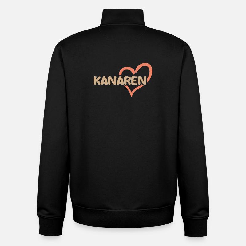 Canaries - Sweat zippé unisexe en coton bio Stanley/Stella - noir