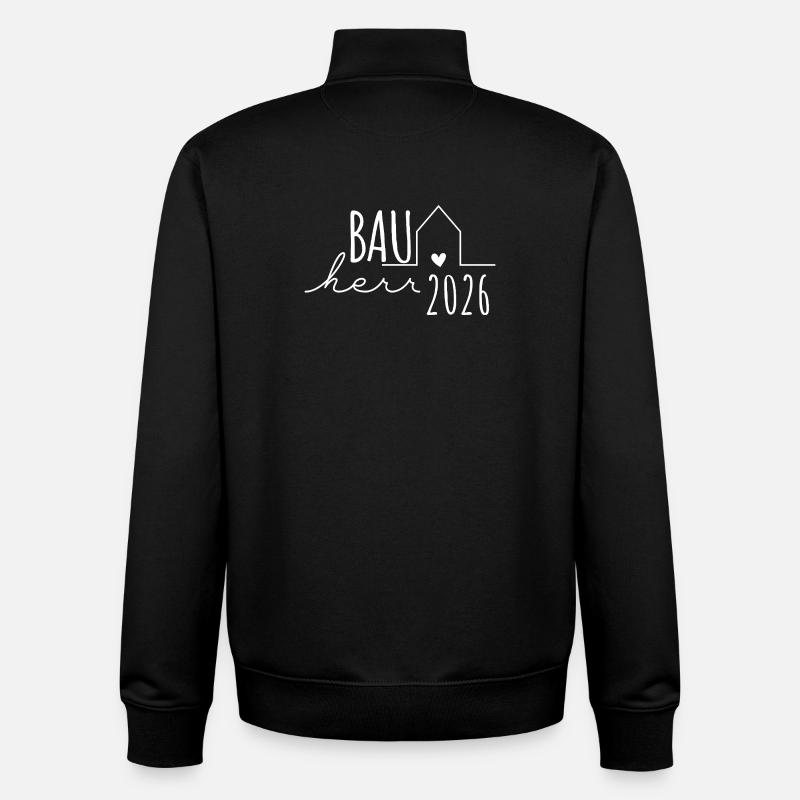 Constructeur 2026 - Builders Partnerlook Hausbau - Sweat zippé unisexe en coton bio Stanley/Stella - noir