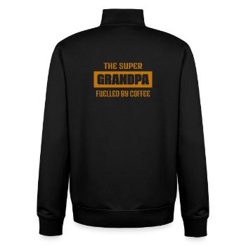 Super grand-père motivé par le café - Fête des pères - Sweat zippé unisexe en coton bio Stanley/Stella - noir - Dos - AI Model Male 185 light (185cm)