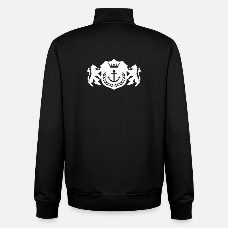 Armoiries de l’ancre royale - Sweat zippé unisexe en coton bio Stanley/Stella - noir