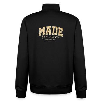 Made for More Bible Quote Blossoms - Unisex Organic Zip Sweatshirt by Stanley/Stella - black - Back - AI Model Male 185 light (185cm)