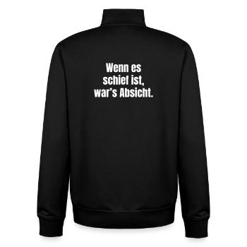 Si c’est de travers, c’était intentionnel - Sweat zippé unisexe en coton bio Stanley/Stella - noir - Dos - AI Model Male 185 light (185cm)
