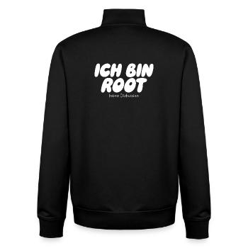 Ich bin Root – Keine Diskussion - Unisex Organic Zip Sweatshirt von Stanley/Stella - Schwarz - Hinten - AI Model Male 185 light (185cm)