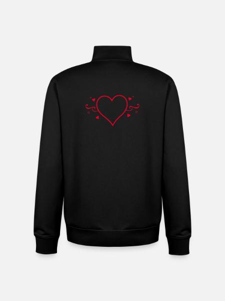Valentines Red Heart, Valentine's Day - Unisex Organic Zip Sweatshirt by Stanley/Stella - black
